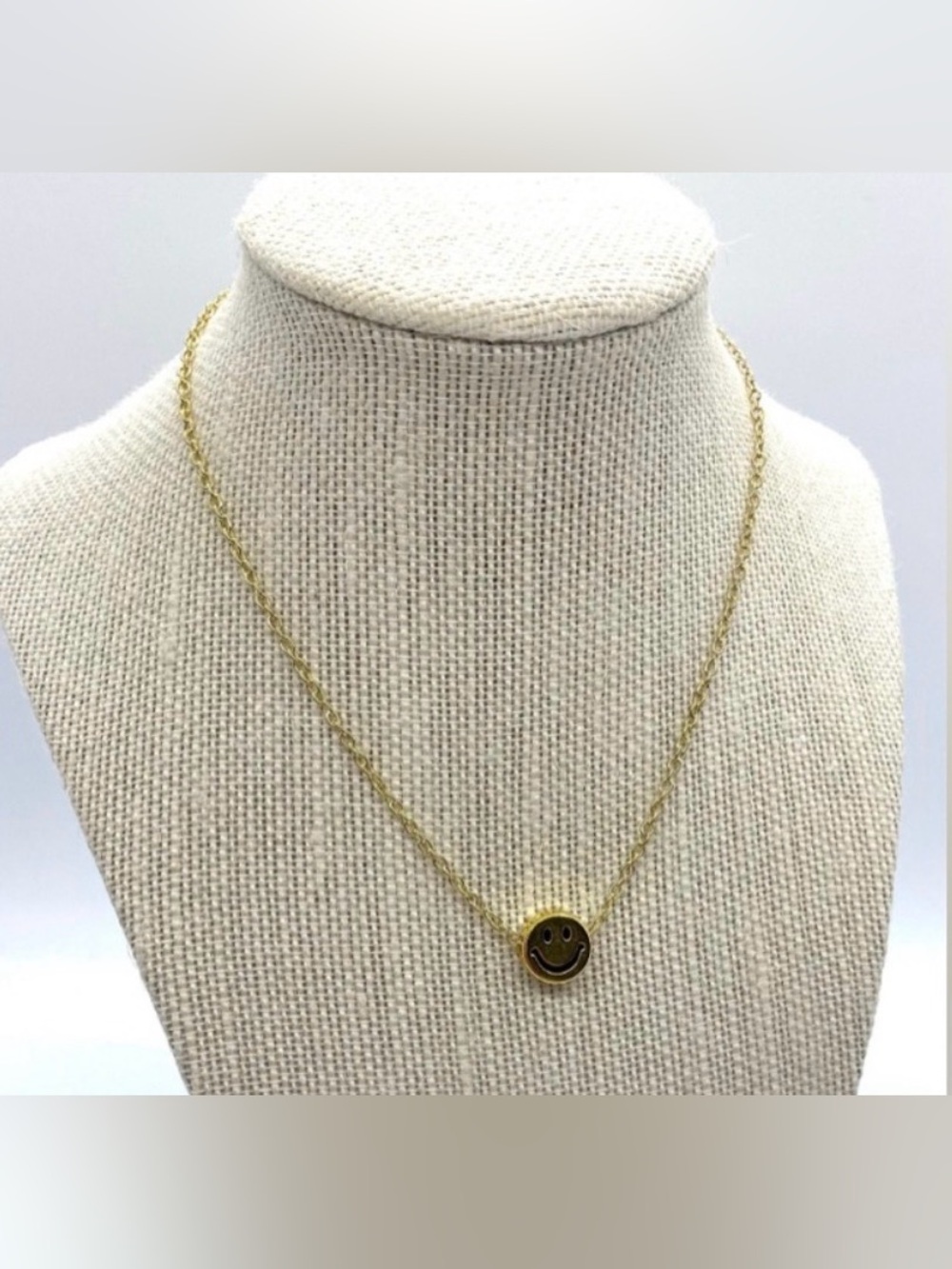 Smiley Face Charm Gold Chain Necklace Boho Summer Preppy Y2K Festival Streetwear